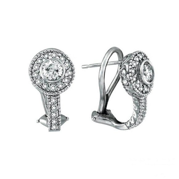 1.13 Carat Natural Diamond Earrings - Picture 2 of 2